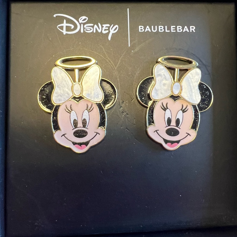Baublebar Disney Minnie Mouse Angel Post Back Earrings New In Box